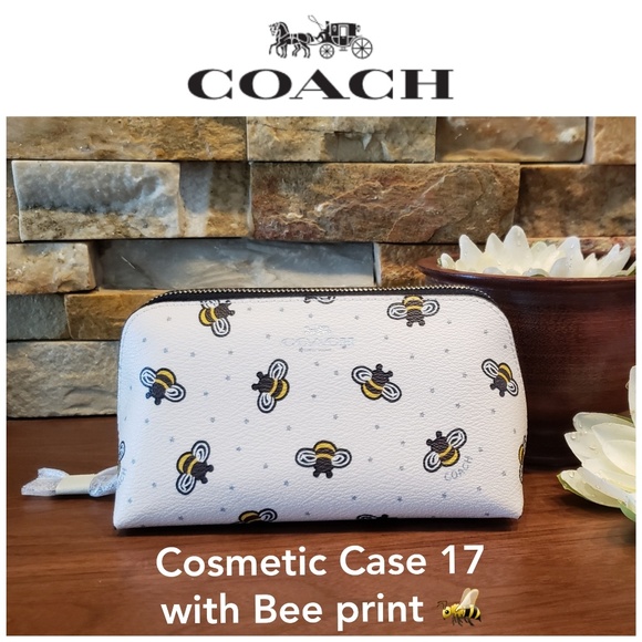 *1 left!* NEW Coach Bumble Bee Cosmetic Case - Picture 1 of 5
